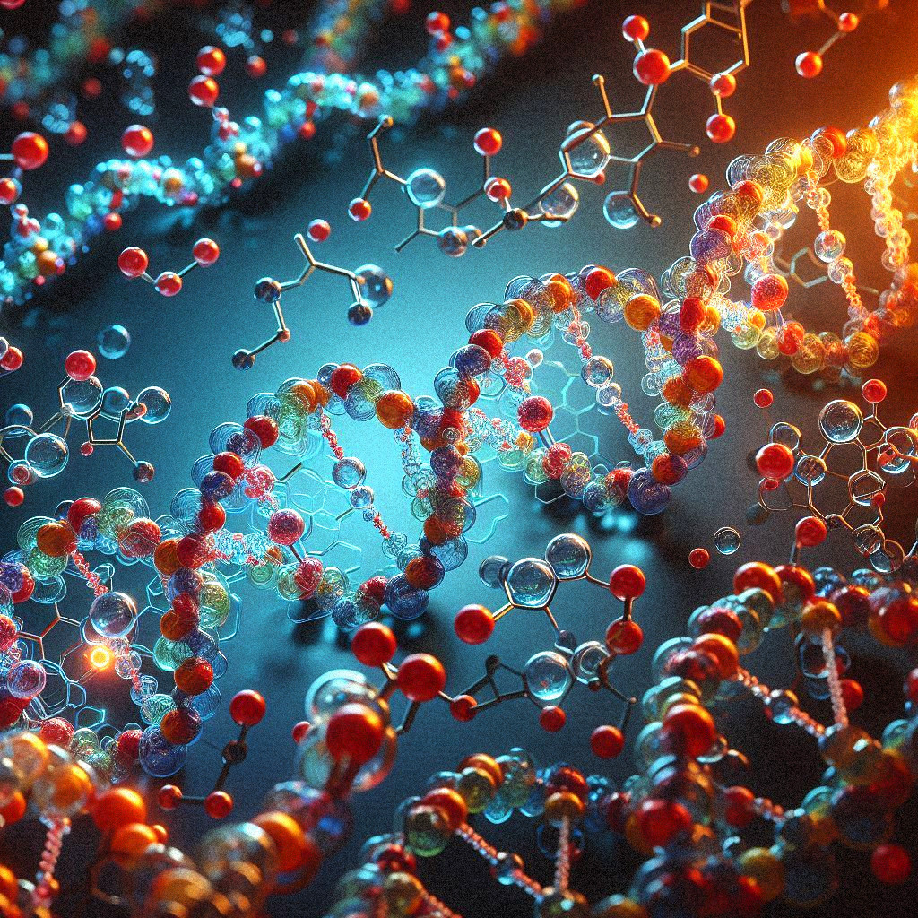 Collagen peptide molecule illustration