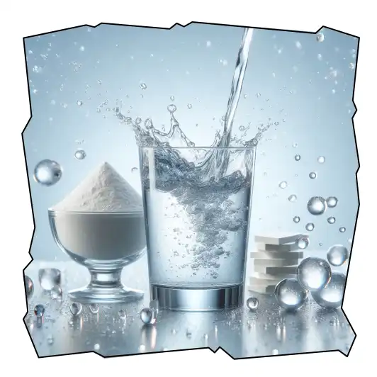 collagen powder in crystal clean water